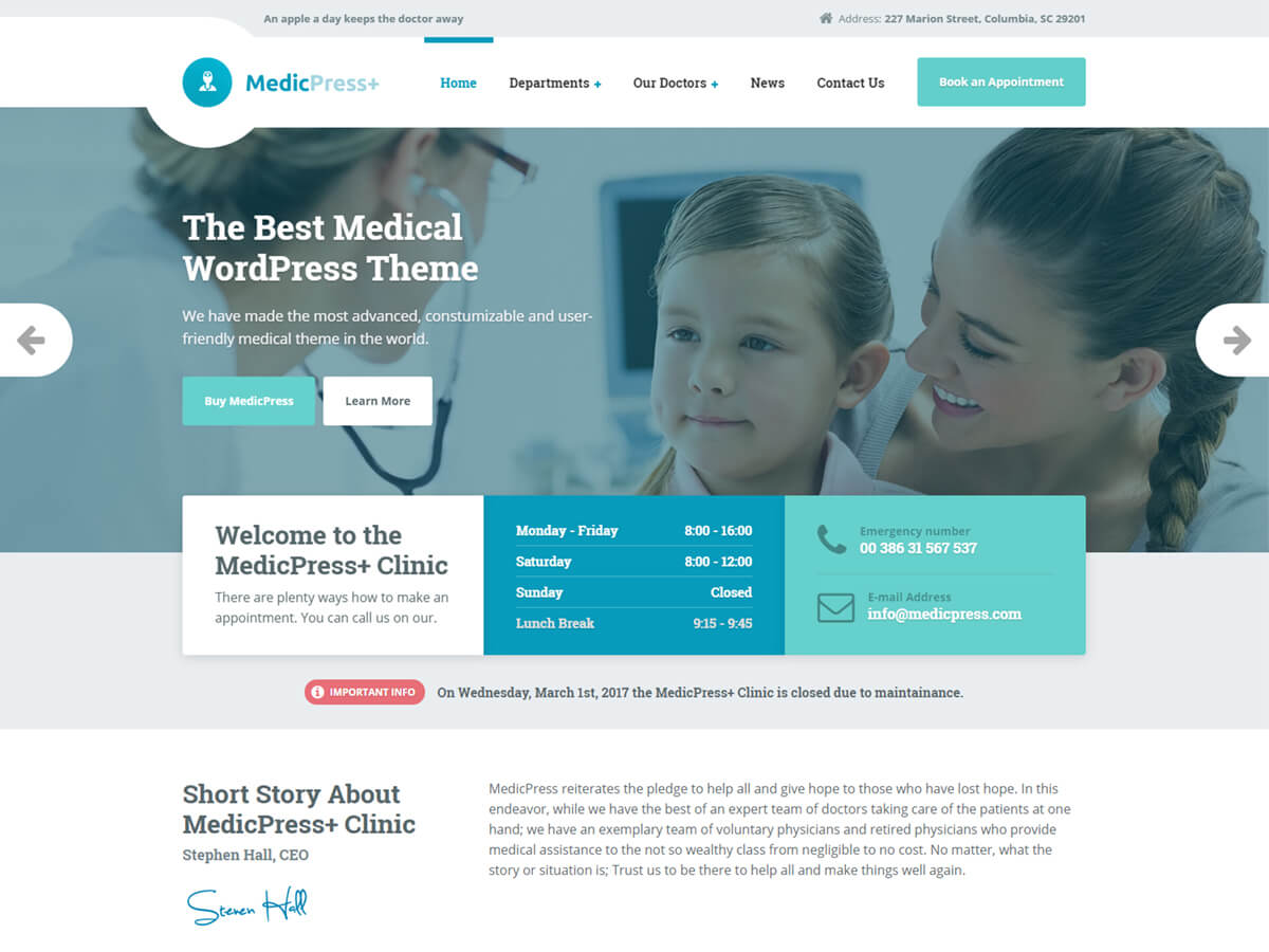 MedicPress Medical WordPress Theme Screenshot
